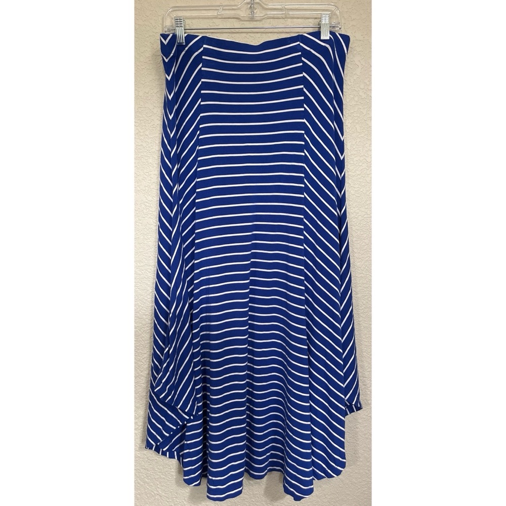 Chicos Blue Striped Maxi Skirt Size 2